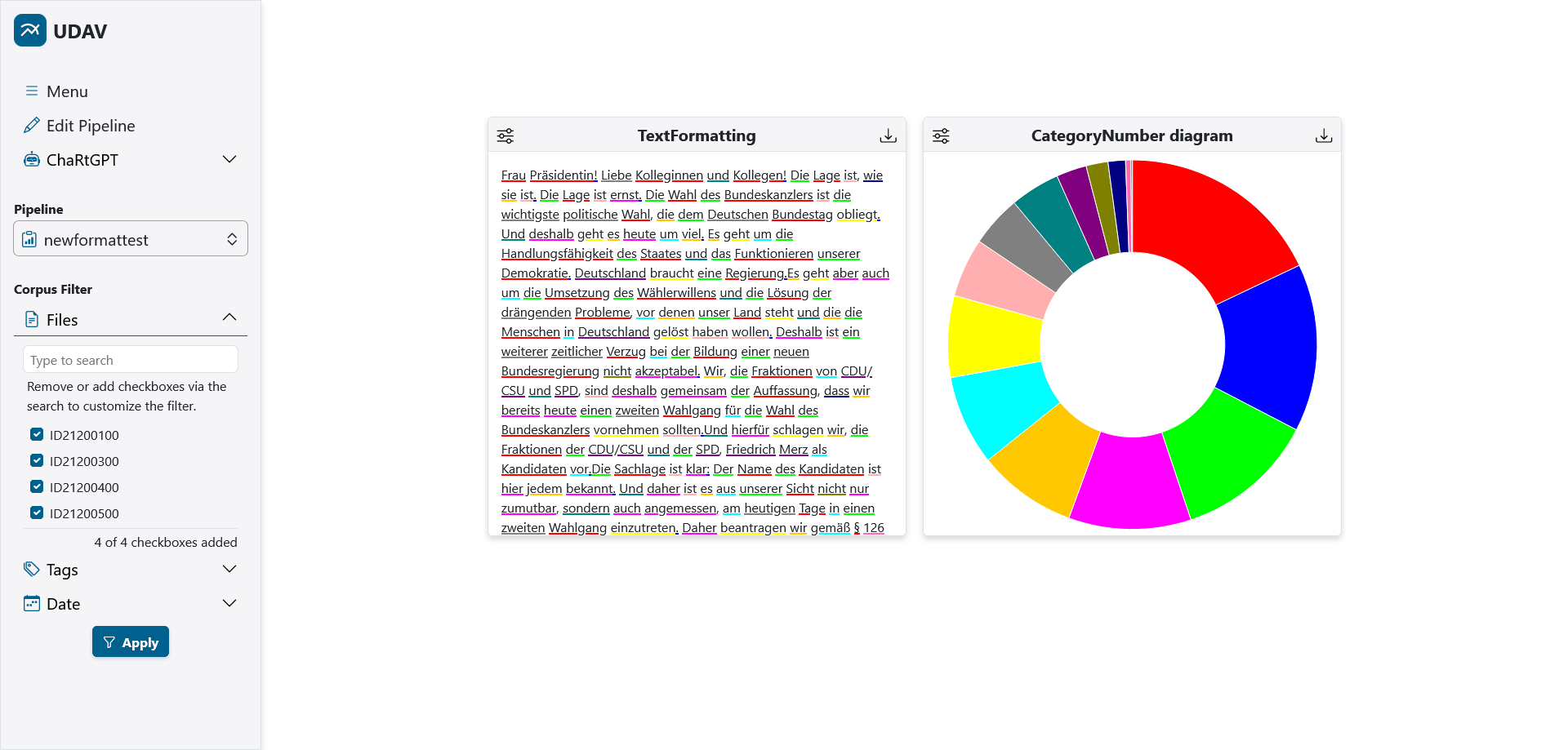 Highlight text and doughnut chart sharing one colour palette
